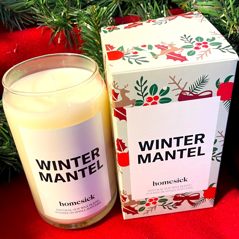 HOMESICK CANDLES Winter Mantel Delicious Christmas Holiday Festive Candle NIB